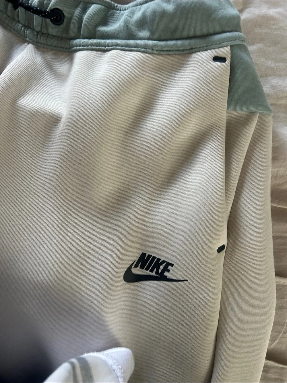 Nike Tech Fleece Kids Sage Green and White Colorblock Joggers